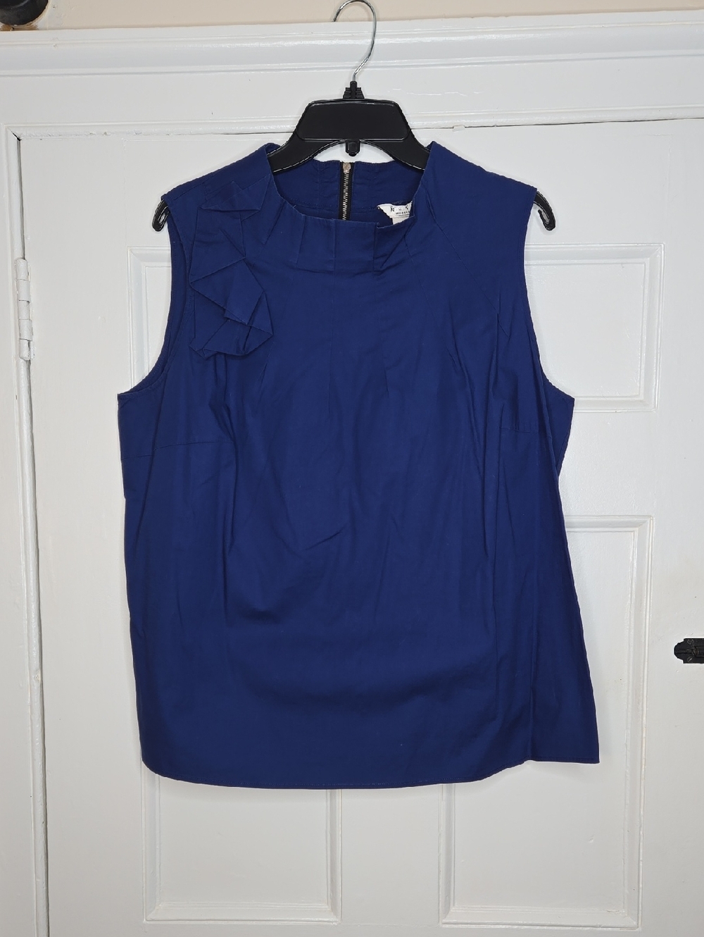Nexx Sleeveless Ruffle-Accent Top - Royal Blue, Size 1X